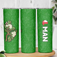 Oman Skinny Tumbler with White Blossom Floral Design and National Flag Colors