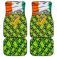 Ireland Car Mats with Irish Flag Harp and Shamrock Pattern Design