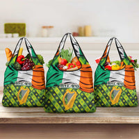Ireland Grocery Bag with Irish Flag Harp and Shamrock Pattern Design