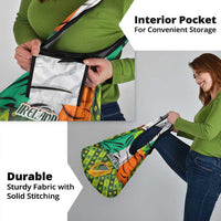 Ireland Grocery Bag with Irish Flag Harp and Shamrock Pattern Design