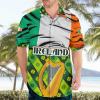 Ireland Hawaiian Shirt with Irish Flag Harp and Shamrock Pattern Design