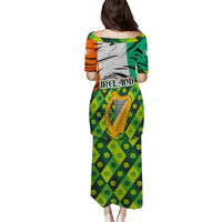 Ireland Puletasi with Irish Flag Harp and Shamrock Pattern Design