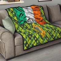Ireland Quilt with Irish Flag Harp and Shamrock Pattern Design