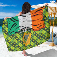 Ireland Sarong with Irish Flag Harp and Shamrock Pattern Design