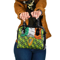 Ireland Shoulder Handbag with Irish Flag Harp and Shamrock Pattern Design