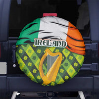 Ireland Spare Tire Cover with Irish Flag Harp and Shamrock Pattern Design