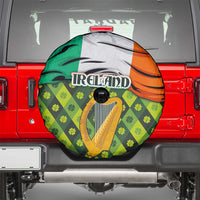 Ireland Spare Tire Cover with Irish Flag Harp and Shamrock Pattern Design