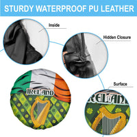 Ireland Spare Tire Cover with Irish Flag Harp and Shamrock Pattern Design