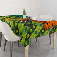 Ireland Tablecloth with Irish Flag Harp and Shamrock Pattern Design