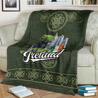 Celtic Ireland Blanket with Irish Flag Castle and Knotwork Design