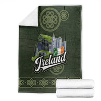 Celtic Ireland Blanket with Irish Flag Castle and Knotwork Design