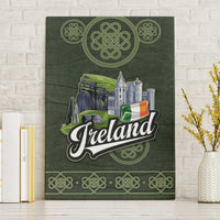 Celtic Ireland Canvas Wall Art with Irish Flag Castle and Knotwork Design