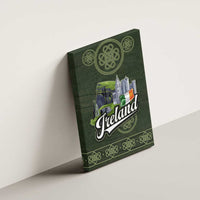 Celtic Ireland Canvas Wall Art with Irish Flag Castle and Knotwork Design