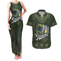 Celtic Ireland Couples Matching Tank Maxi Dress and Hawaiian Shirt with Irish Flag Castle and Knotwork Design