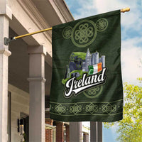 Celtic Ireland Garden Flag with Irish Flag Castle and Knotwork Design