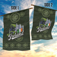 Celtic Ireland Garden Flag with Irish Flag Castle and Knotwork Design