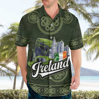 Celtic Ireland Hawaiian Shirt with Irish Flag Castle and Knotwork Design