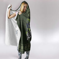 Celtic Ireland Hooded Blanket with Irish Flag Castle and Knotwork Design