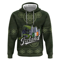 Celtic Ireland Hoodie with Irish Flag Castle and Knotwork Design