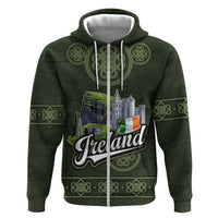 Celtic Ireland Hoodie with Irish Flag Castle and Knotwork Design