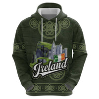 Celtic Ireland Hoodie with Irish Flag Castle and Knotwork Design