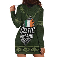 Celtic Ireland Hoodie Dress with Irish Flag Castle and Knotwork Design