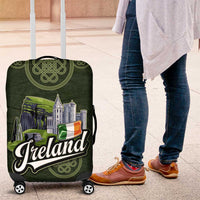 Celtic Ireland Luggage Cover with Irish Flag Castle and Knotwork Design