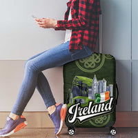 Celtic Ireland Luggage Cover with Irish Flag Castle and Knotwork Design
