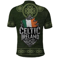 Celtic Ireland Polo Shirt with Irish Flag Castle and Knotwork Design