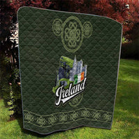 Celtic Ireland Quilt with Irish Flag Castle and Knotwork Design