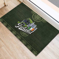 Celtic Ireland Rubber Doormat with Irish Flag Castle and Knotwork Design