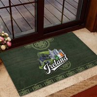 Celtic Ireland Rubber Doormat with Irish Flag Castle and Knotwork Design