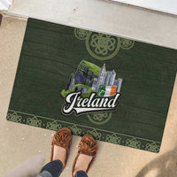 Celtic Ireland Rubber Doormat with Irish Flag Castle and Knotwork Design