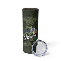 Celtic Ireland Skinny Tumbler with Irish Flag Castle and Knotwork Design