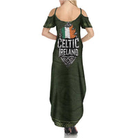 Celtic Ireland Summer Maxi Dress with Irish Flag Castle and Knotwork Design