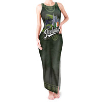 Celtic Ireland Tank Maxi Dress with Irish Flag Castle and Knotwork Design