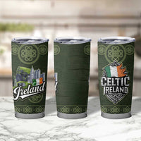 Celtic Ireland Tumbler Cup with Irish Flag Castle and Knotwork Design