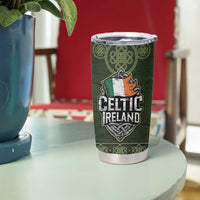 Celtic Ireland Tumbler Cup with Irish Flag Castle and Knotwork Design