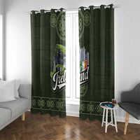 Celtic Ireland Window Curtain with Irish Flag Castle and Knotwork Design