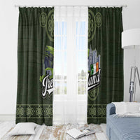 Celtic Ireland Window Curtain with Irish Flag Castle and Knotwork Design