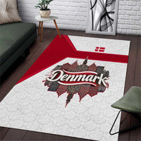Denmark Area Rug with Cityscape Print and Royal Coat of Arms Design