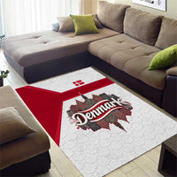 Denmark Area Rug with Cityscape Print and Royal Coat of Arms Design