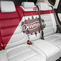 Denmark Back Car Seat Cover with Cityscape Print and Royal Coat of Arms Design