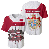 Denmark Baseball Jersey with Cityscape Print and Royal Coat of Arms Design