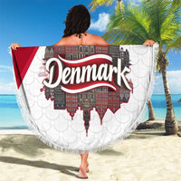 Denmark Beach Blanket with Cityscape Print and Royal Coat of Arms Design
