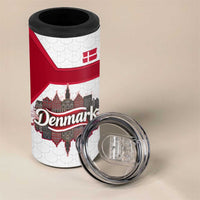 Denmark 4 in 1 Can Cooler Tumbler with Cityscape Print and Royal Coat of Arms Design