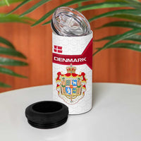 Denmark 4 in 1 Can Cooler Tumbler with Cityscape Print and Royal Coat of Arms Design