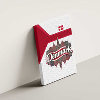 Denmark Canvas Wall Art with Cityscape Print and Royal Coat of Arms Design