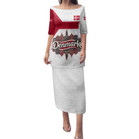 Denmark Family Matching Puletasi and Hawaiian Shirt with Cityscape Print and Royal Coat of Arms Design