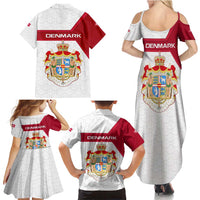 Denmark Family Matching Summer Maxi Dress and Hawaiian Shirt with Cityscape Print and Royal Coat of Arms Design